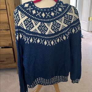 Vintage Nordstrom Blue and White Active Sports Sweater
